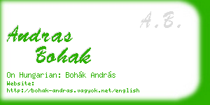 andras bohak business card